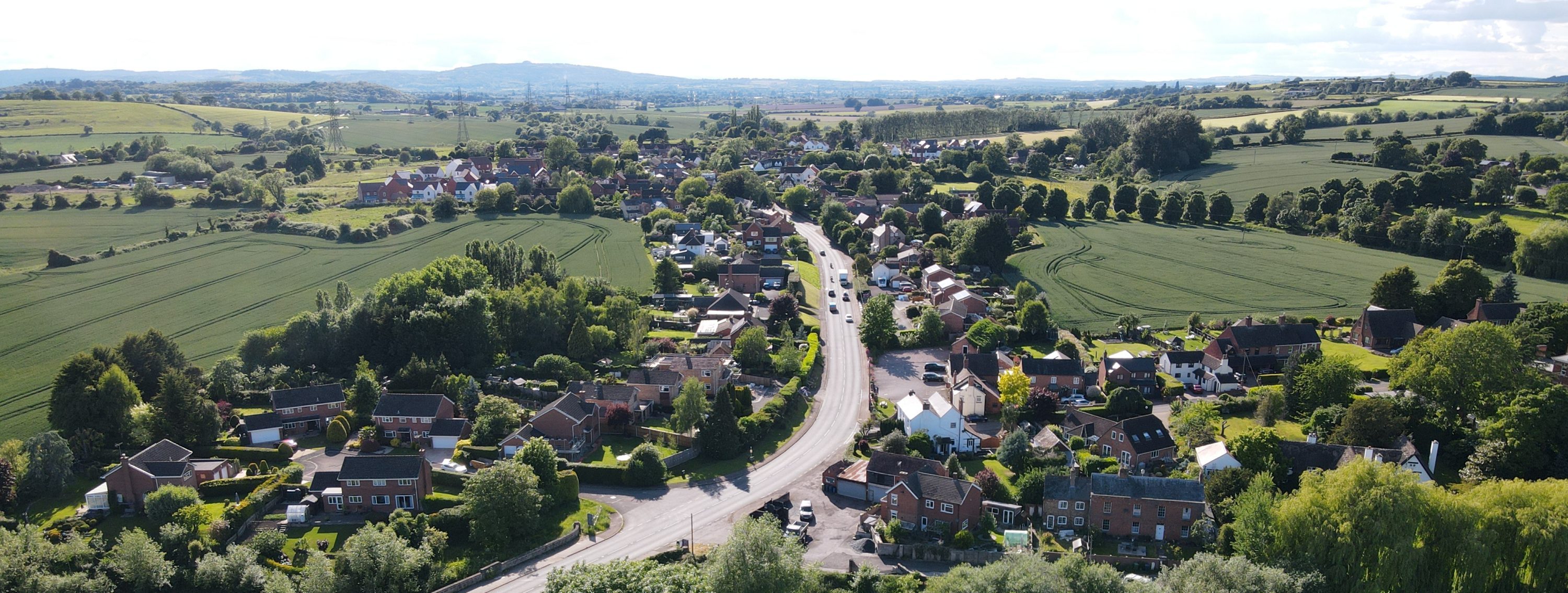 An aerial view of Maisemore from the east